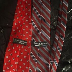 Red Patterned Ties - Goodconditions & Romario Manzini